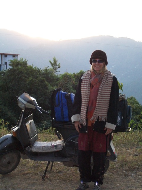 Ki on Scooter in Himalayans